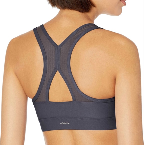 Jockey Women's High Impact Active Zip Front Sports Bra Mesh Back Blue Size S - Picture 2 of 9